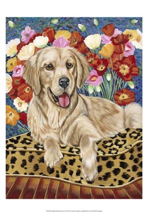 Framed Golden Boy Retriever Print