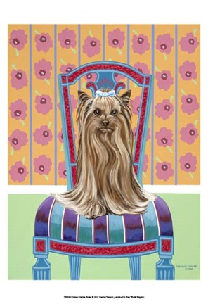Framed Crown Princess Yorkie Print