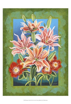 Framed Bouquet in Border II Print