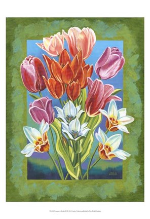 Framed Bouquet in Border III Print