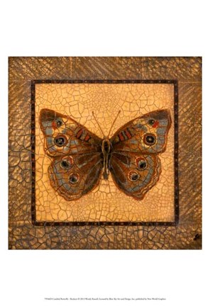Framed Crackled Butterfly - Buckeye Print