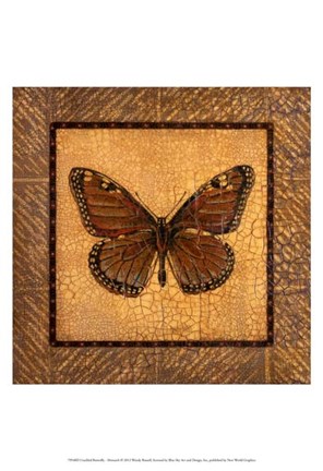 Framed Crackled Butterfly - Monarch Print