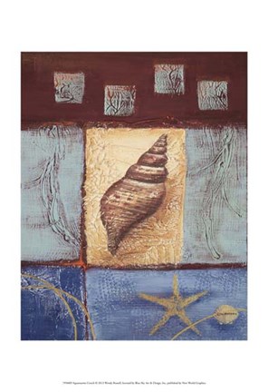 Framed Aquamarine Conch Print