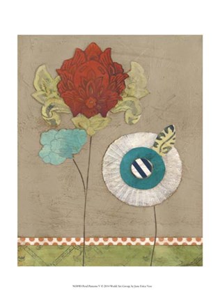 Framed Petal Patterns V Print