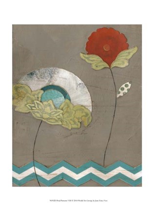 Framed Petal Patterns VIII Print