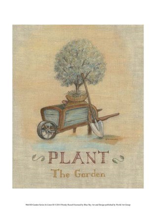 Framed Garden Series in Linen III Print