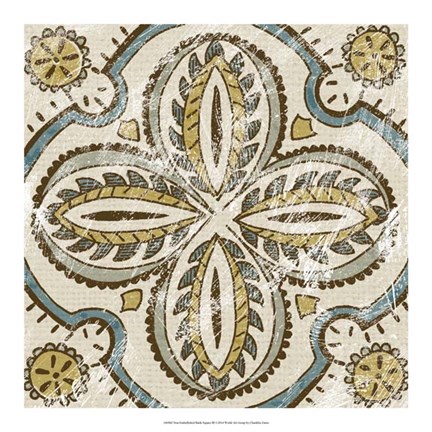 Framed Non-Embellished Batik Square III Print