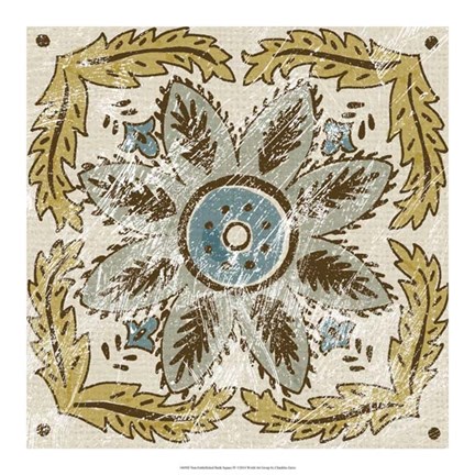 Framed Non-Embellished Batik Square IV Print