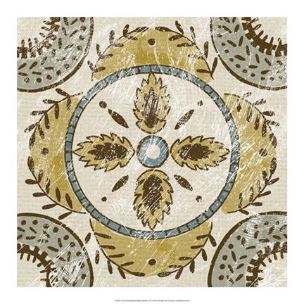 Framed Non-Embellished Batik Square VII Print