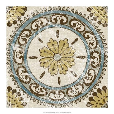 Framed Non-Embellished Batik Square VIII Print