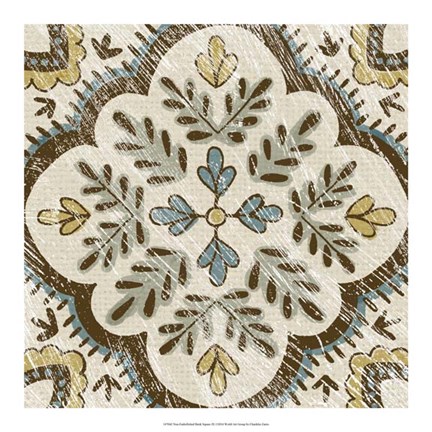 Framed Non-Embellished Batik Square IX Print