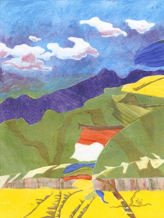 Framed Prayer Flags VI Print
