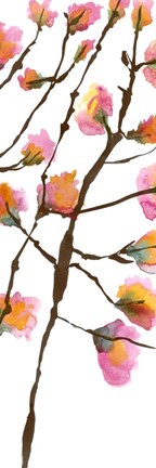 Framed Inky Blossoms II Print