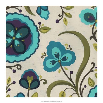 Framed Peacock Garden II Print