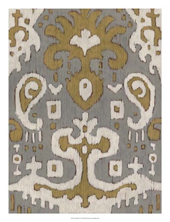 Framed Ochre Ikat I Print