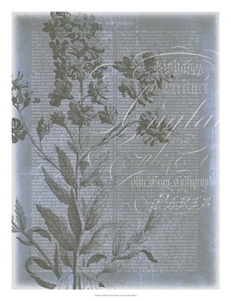 Framed Fleur de Bleu II Print