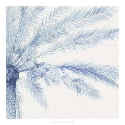 Framed Chambray Palms II Print