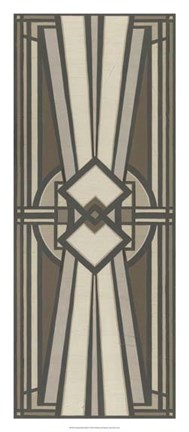 Framed Neutral Deco Panel I Print