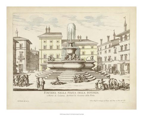 Framed Fountains of Rome II Print