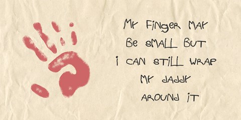 Framed My Finger May Be Small Kids Writing Print