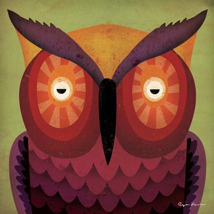 Framed Owl WOW Print