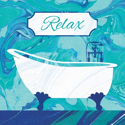 Framed Marbled Bath I Print