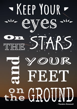 Framed Keep Your Eyes On the Stars- Theodore Roosevelt Print