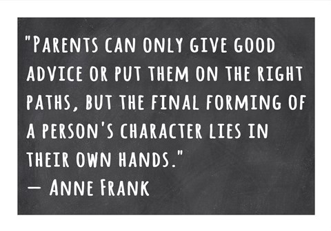 Framed Person's Character Lies in Their Own Hands -Anne Frank Print