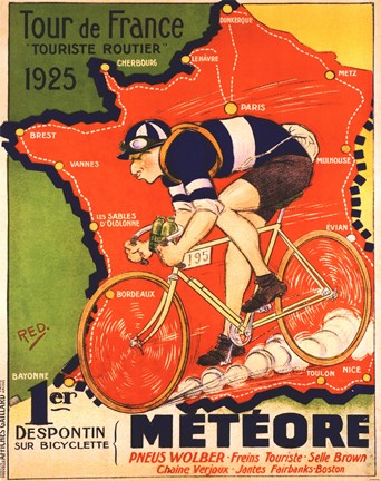 Framed Tour de France 1925 Print