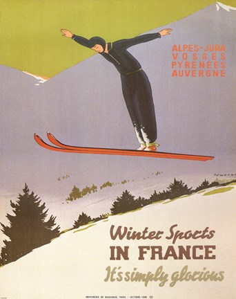 Framed Winter Sports in France Print