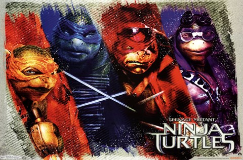 Framed Ninja Turtles - Bars Print