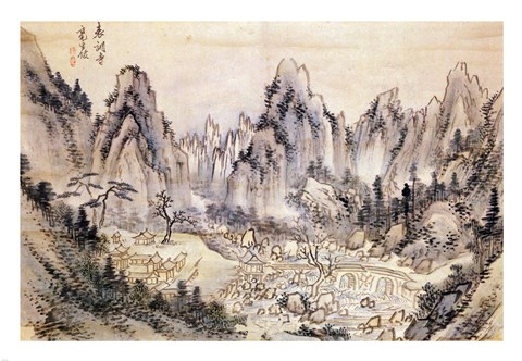 Framed Pyohun Temple at Diamond Mountains Print