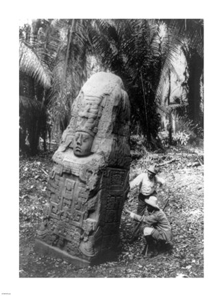 Framed Mayan Indian Monument Print