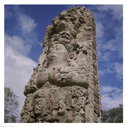 Framed Stelae Copan Mayan Honduras Print
