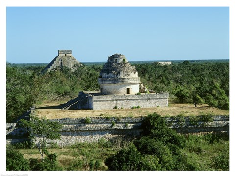 Framed Observatory in front of a Pyramid Print