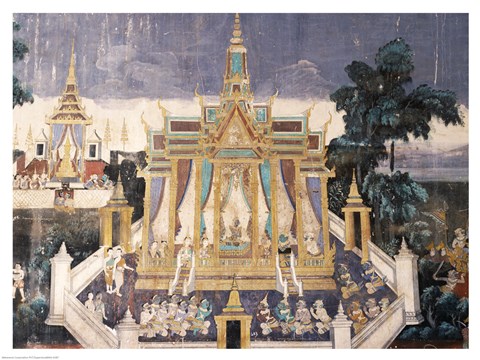 Framed Wall mural depicting the Ramayana story, Royal Pavilion Print