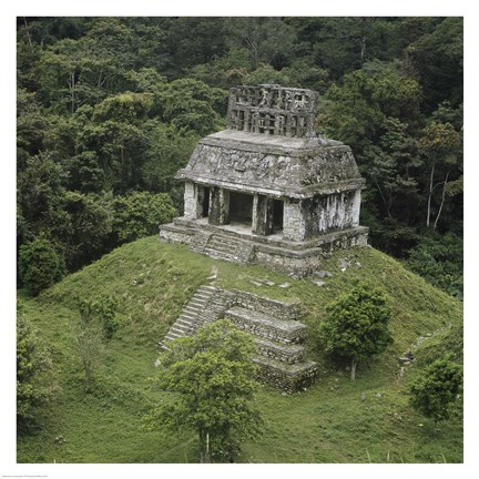 Framed Temple of the Cross Palenque Print