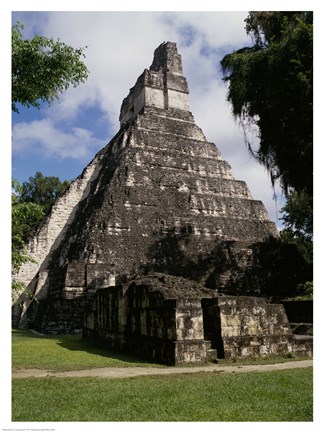 Framed Facade of the Temple of the Great Jaguar, Tikal Print