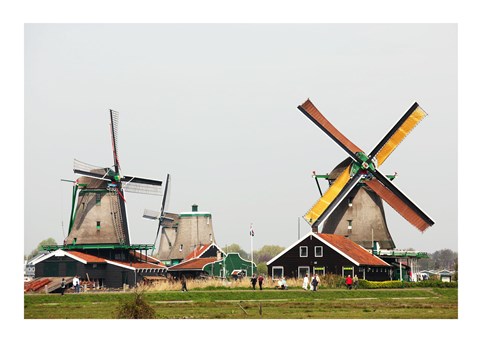 Framed Dutch Zaanse Schans Windmills Print