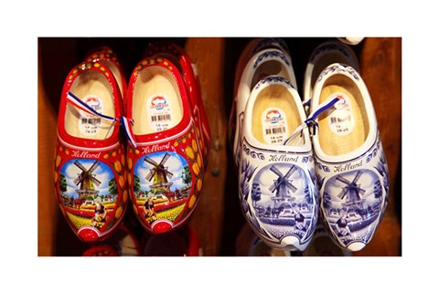 Framed Wooden Dutch Clogs Print