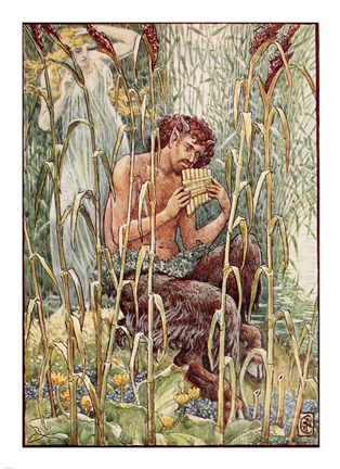 Framed Sweet, piercing sweet was the music of Pan's pipe Print