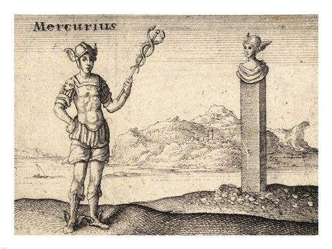 Framed Greek God Mercury Print