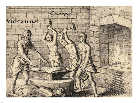 Framed Greek God Vulcan Print