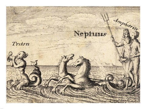 Framed Greek Gods Neptune Print
