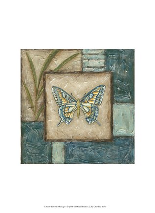 Framed Butterfly Montage I Print