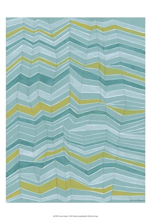 Framed Tectonic Stripes I Print