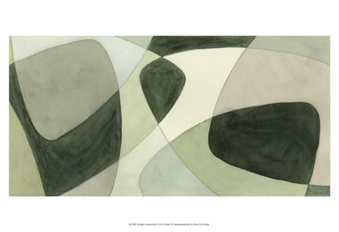 Framed Verdigris Intersection I Print