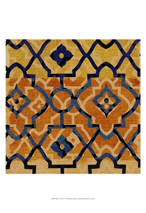 Framed Morocco Tile V Print