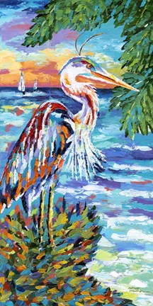 Framed Beach Comber I Print