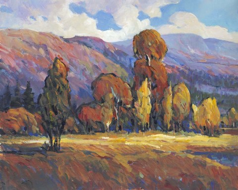 Framed Leaves of Fire I Print